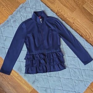 Lilly Pulitzer Navy Ruffle Jacket